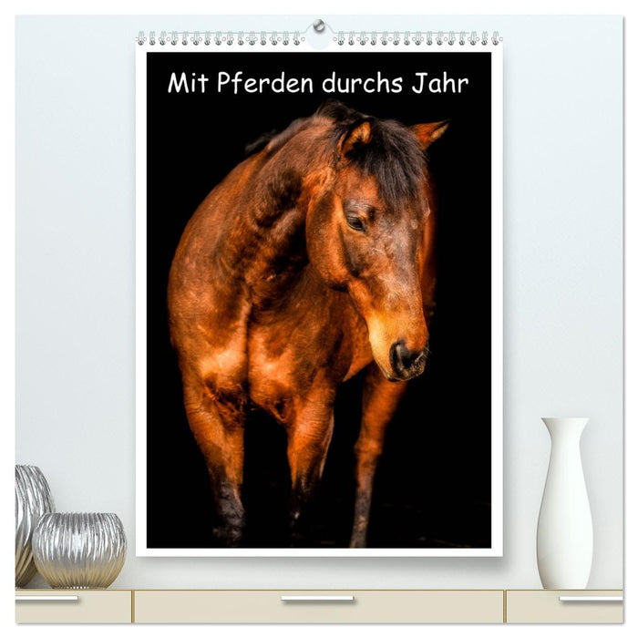 With horses throughout the year / Planner (CALVENDO Premium Wall Calendar 2024) 