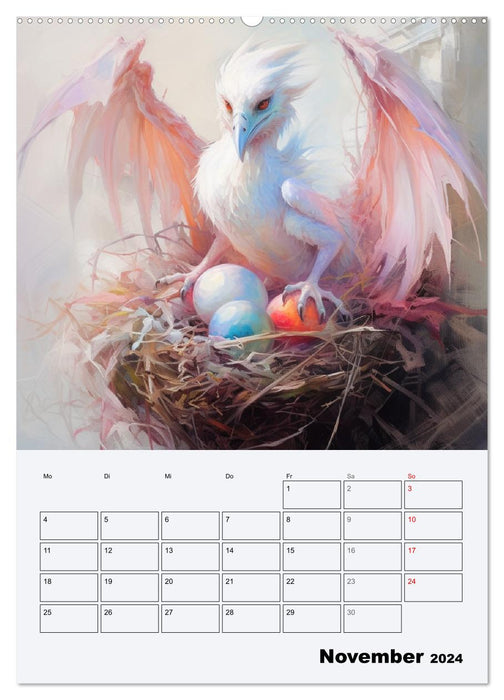 Dragonland. Dreaded mythical creatures in Gothic style (CALVENDO Premium Wall Calendar 2024) 