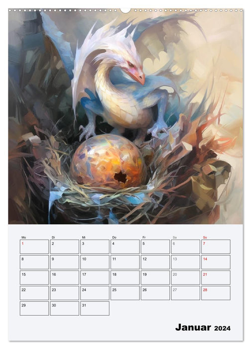 Dragonland. Dreaded mythical creatures in Gothic style (CALVENDO Premium Wall Calendar 2024) 