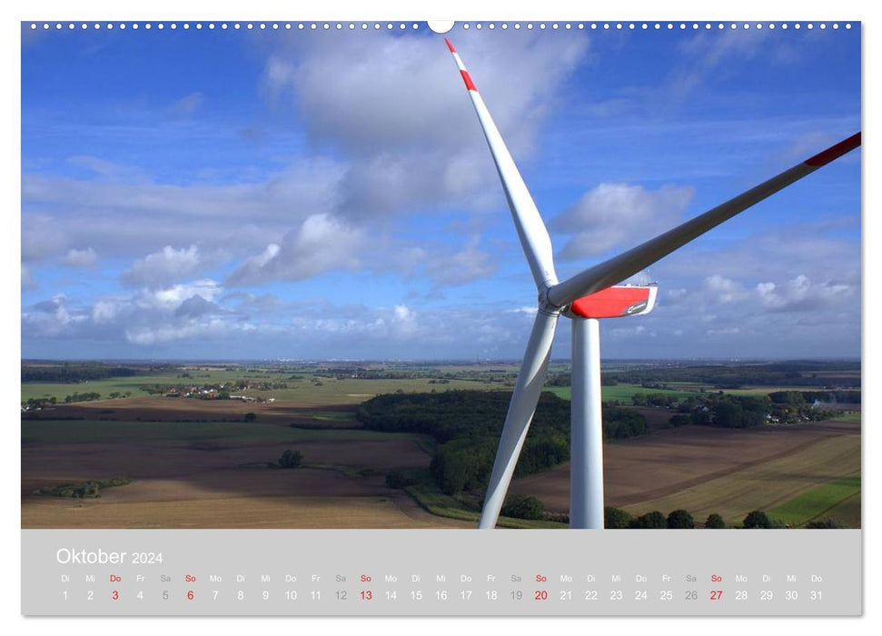 Windkraftanlagen aus der Luft fotografiert (CALVENDO Wandkalender 2024)