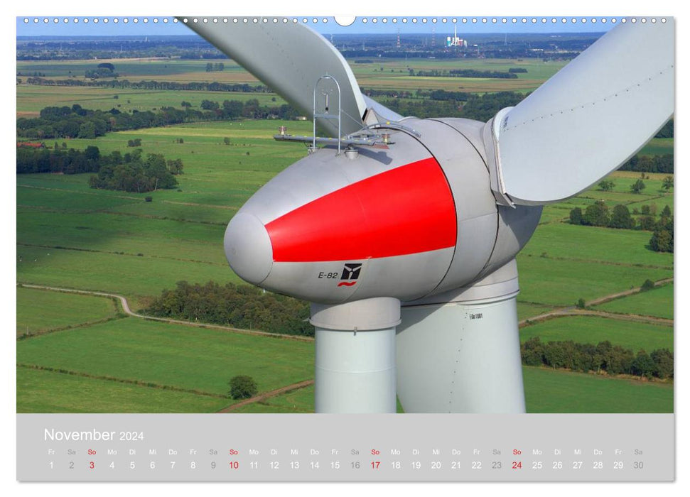 Éoliennes photographiées depuis les airs (calendrier mural CALVENDO 2024) 