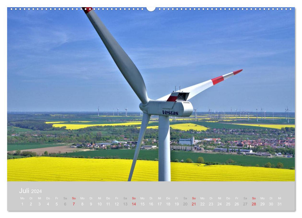 Windkraftanlagen aus der Luft fotografiert (CALVENDO Wandkalender 2024)