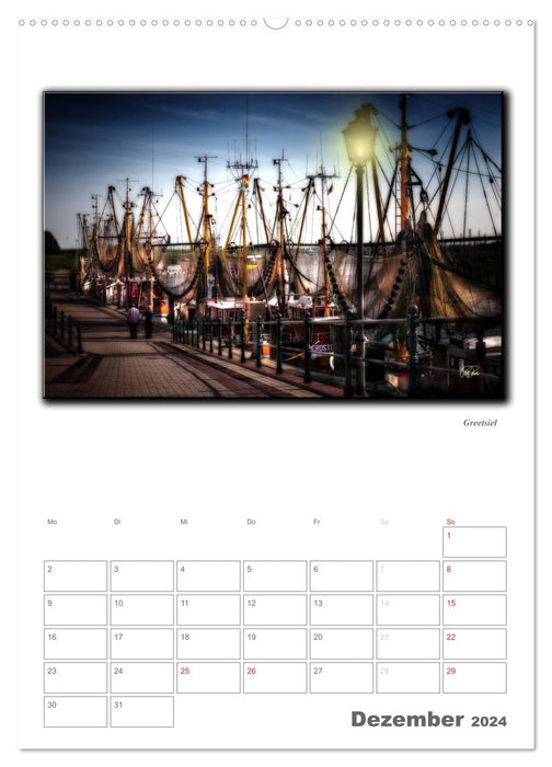 East Frisia - the enchanting old ports / planner (CALVENDO wall calendar 2024) 