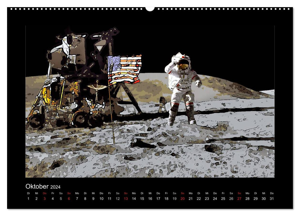 Landing On The Moon Like A Cartoon (CALVENDO Premium Wandkalender 2024)