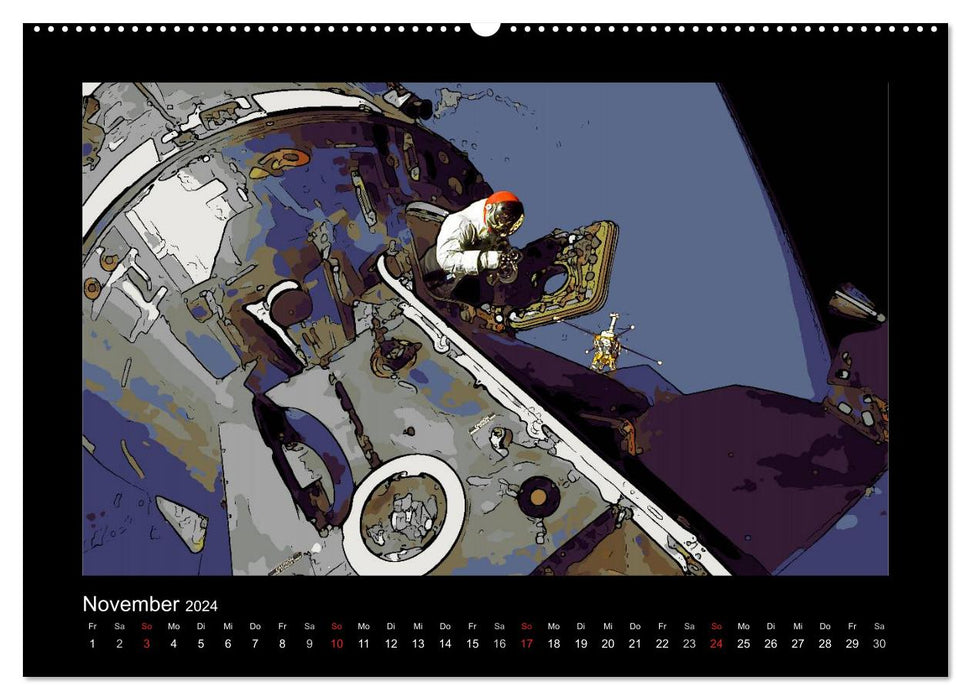 Landing On The Moon Like A Cartoon (CALVENDO Premium Wall Calendar 2024) 