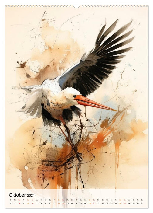Unique - this stork (CALVENDO Premium Wall Calendar 2024) 