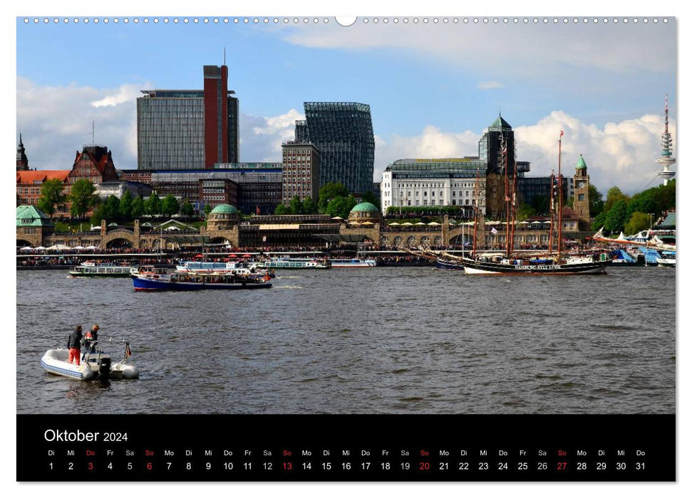 Departure parade of the Hamburg harbor birthday (CALVENDO Premium wall calendar 2024) 