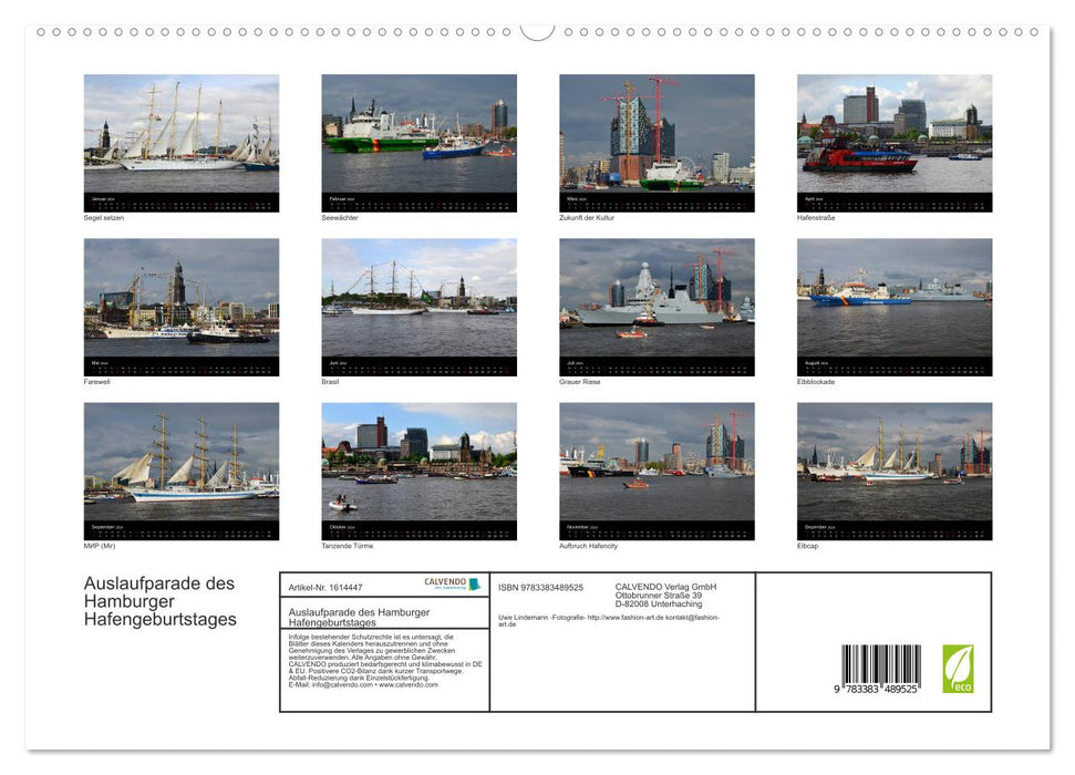 Departure parade of the Hamburg harbor birthday (CALVENDO Premium wall calendar 2024) 