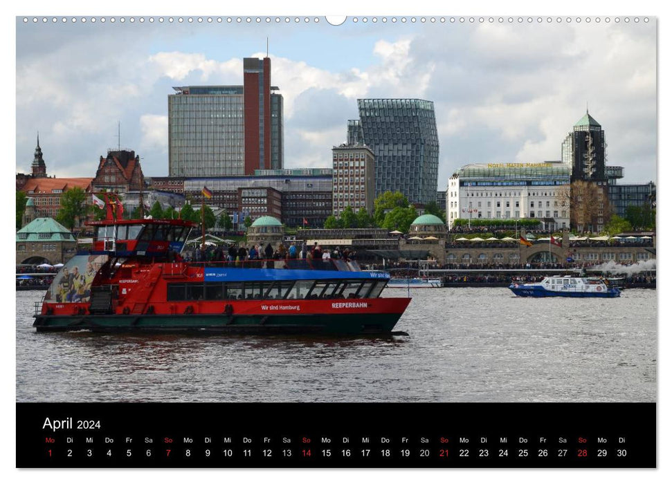 Departure parade of the Hamburg harbor birthday (CALVENDO Premium wall calendar 2024) 