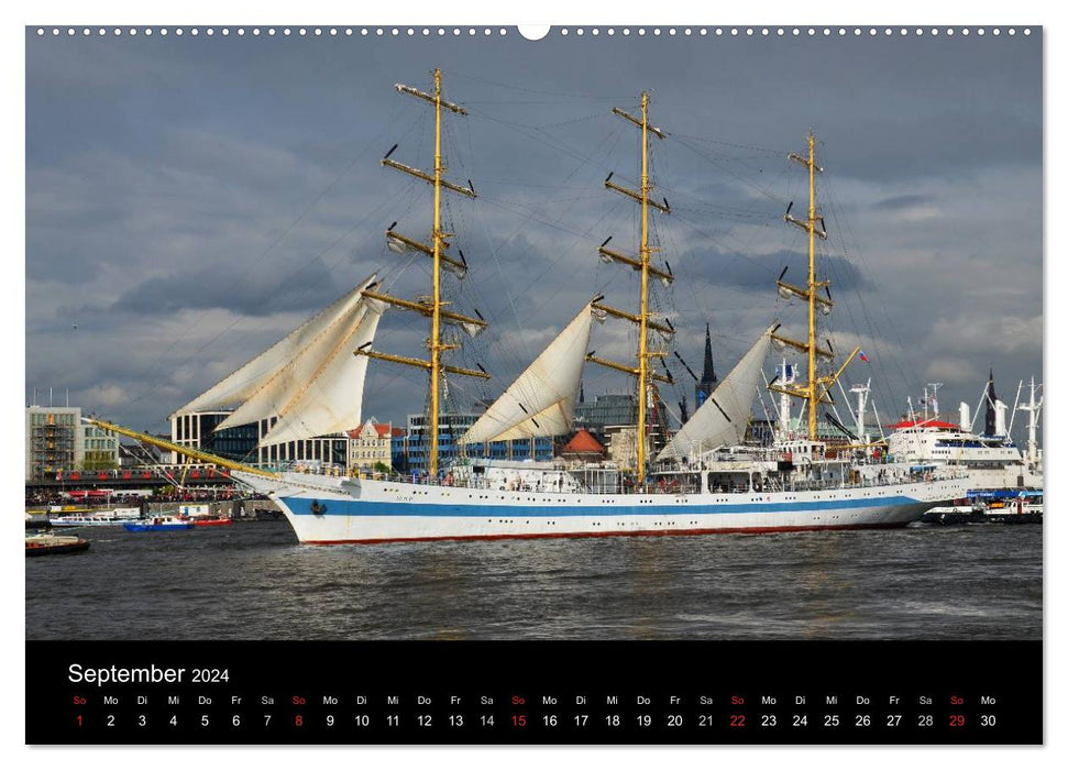 Departure parade of the Hamburg harbor birthday (CALVENDO Premium wall calendar 2024) 