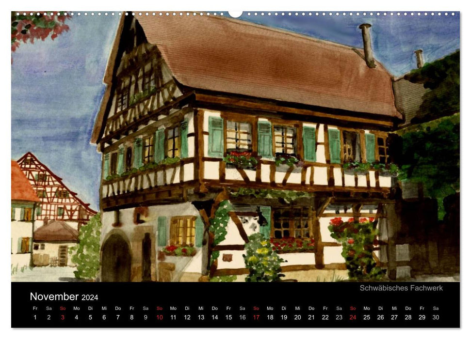 Deutschland in Aquarell (CALVENDO Wandkalender 2024)