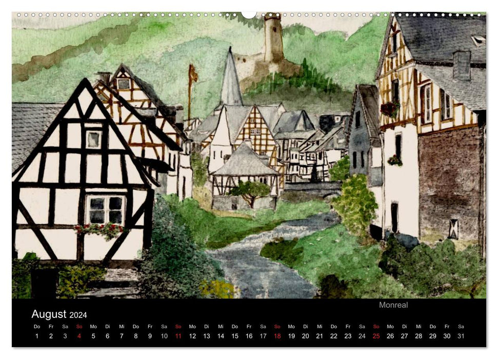 Deutschland in Aquarell (CALVENDO Wandkalender 2024)