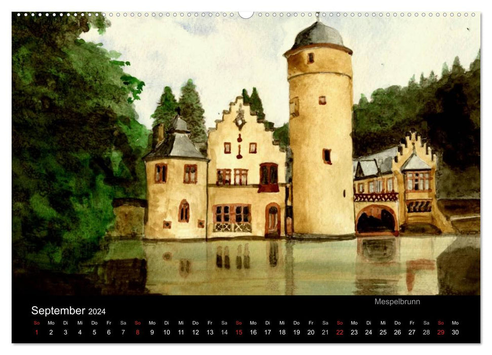 Deutschland in Aquarell (CALVENDO Wandkalender 2024)