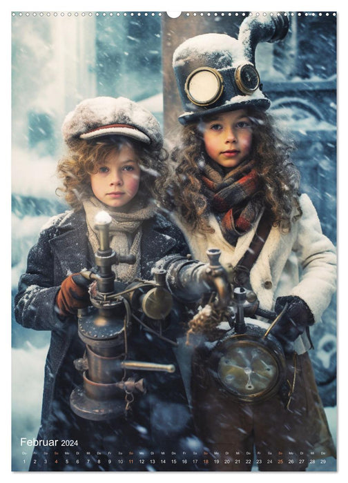 Le monde des enfants Steampunk (Calvendo Premium Calendrier mural 2024) 