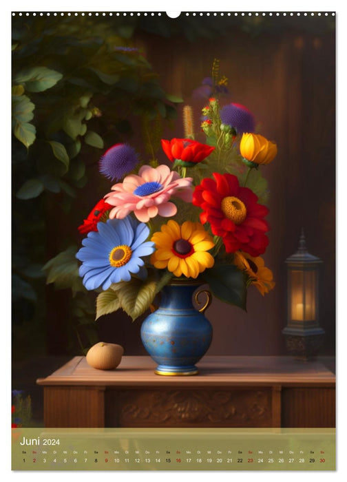 Abstrakte Blumenbukets (CALVENDO Premium Wandkalender 2024)