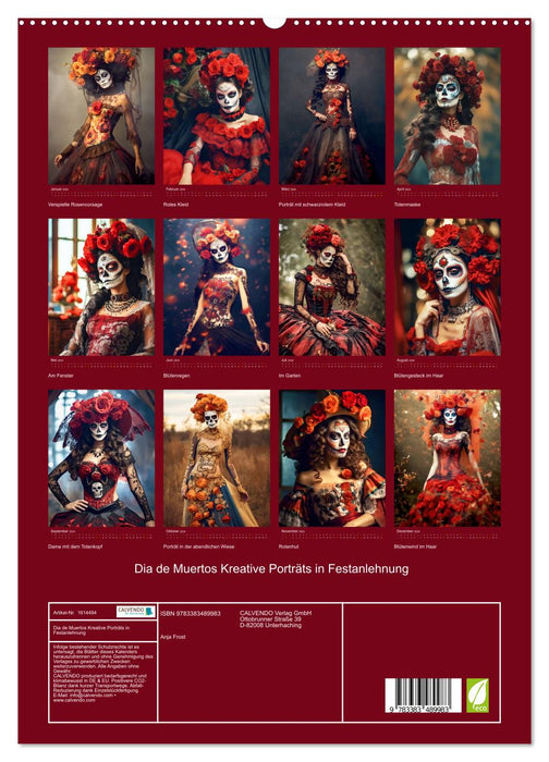 Dia de Muertos Portraits créatifs en fête (Calendrier mural CALVENDO Premium 2024) 