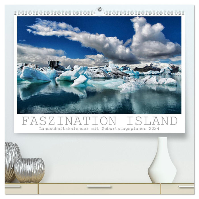 Faszination Island - Landschaftskalender 2024 / Geburtstagskalender (CALVENDO Premium Wandkalender 2024)