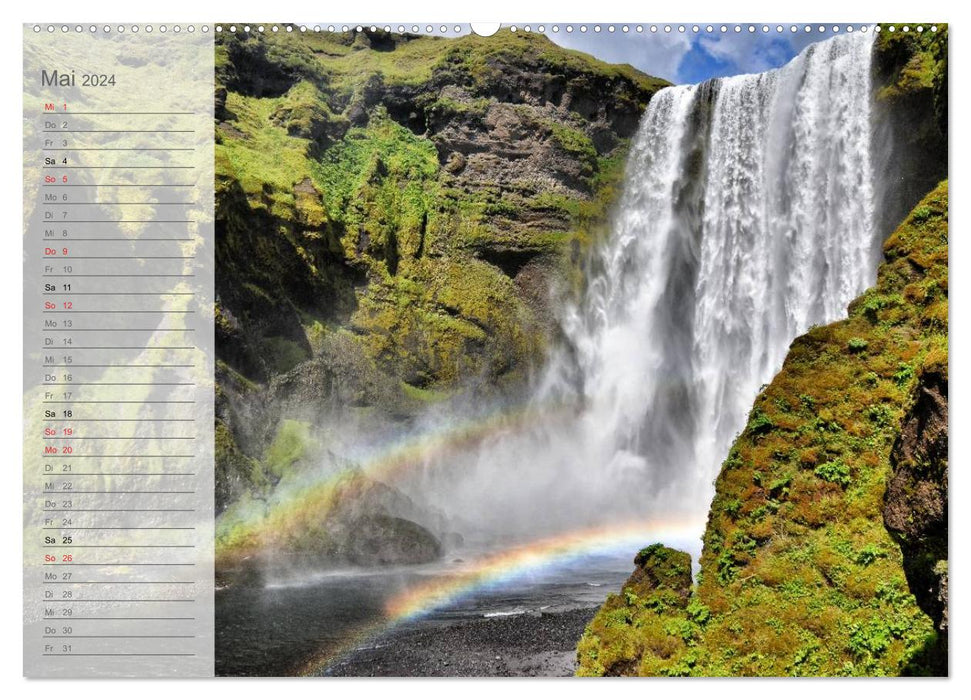 Fascination Islande – Calendrier paysage 2024/calendrier d'anniversaire (Calvendo Premium Wall Calendar 2024) 