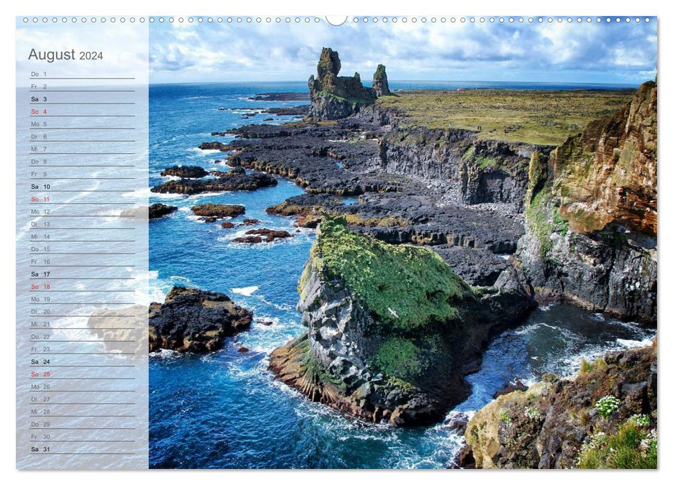 Faszination Island - Landschaftskalender 2024 / Geburtstagskalender (CALVENDO Premium Wandkalender 2024)