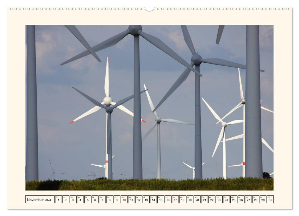 Windkraft in der Landschaft Ostfrieslands (CALVENDO Premium Wandkalender 2024)