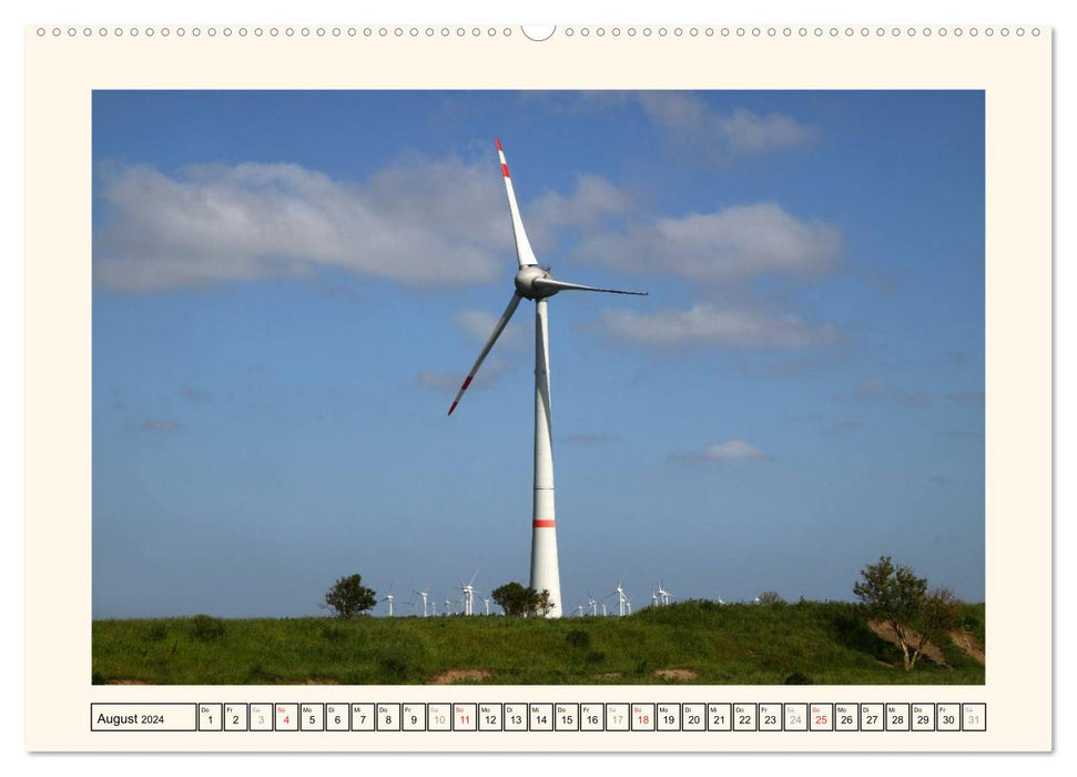 Windkraft in der Landschaft Ostfrieslands (CALVENDO Premium Wandkalender 2024)