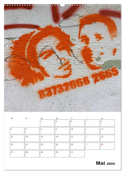 STENCIL ART 2024 - Pochoirs graffitis sur façades de maisons / planificateur (CALVENDO Premium Wall Calendar 2024) 