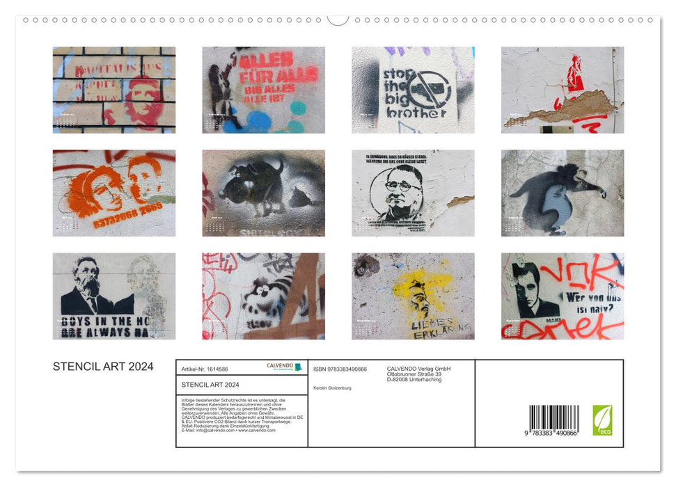 STENCIL ART 2024 - Pochoirs Graffiti (Calvendo Premium Wall Calendar 2024) 