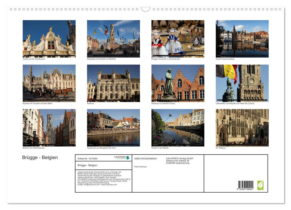 Bruges - Belgique (Calendrier mural CALVENDO 2024) 