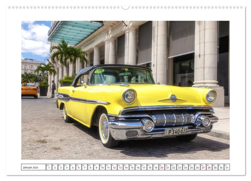 Légendes américaines dans les rues de Cuba (Calendrier mural CALVENDO Premium 2024) 