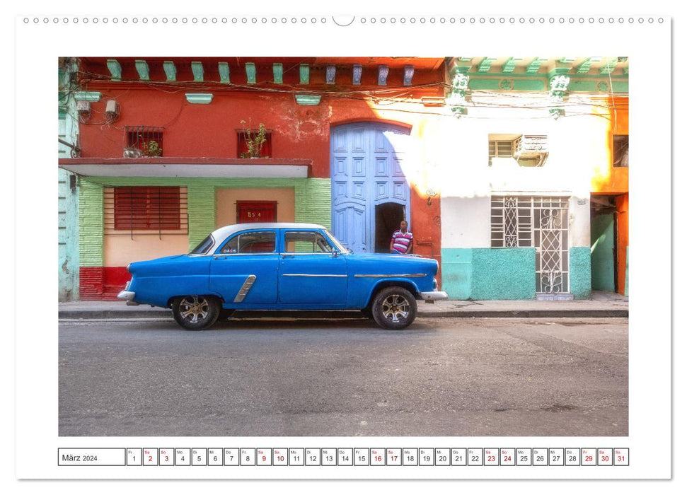 Légendes américaines dans les rues de Cuba (Calendrier mural CALVENDO Premium 2024) 