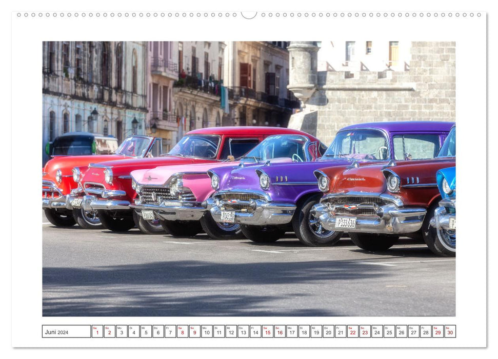 Légendes américaines dans les rues de Cuba (Calendrier mural CALVENDO Premium 2024) 
