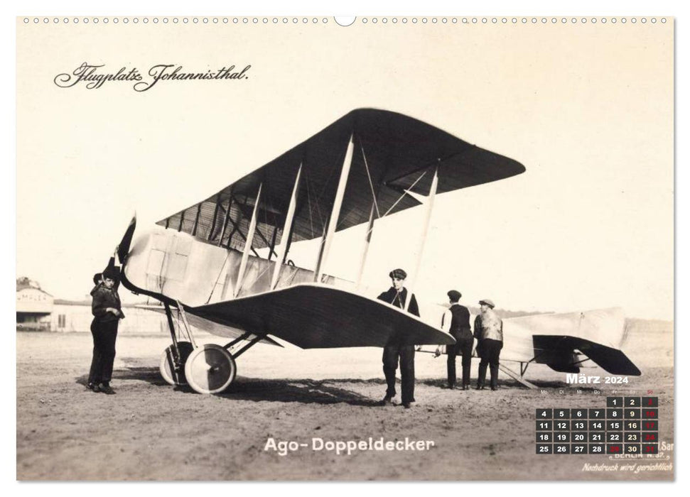 Biplane discovered on historical postcards (CALVENDO wall calendar 2024) 
