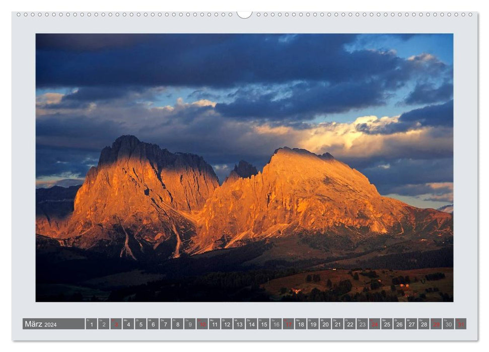 Merveilles faites de roche Les Dolomites (Calendrier mural CALVENDO Premium 2024) 