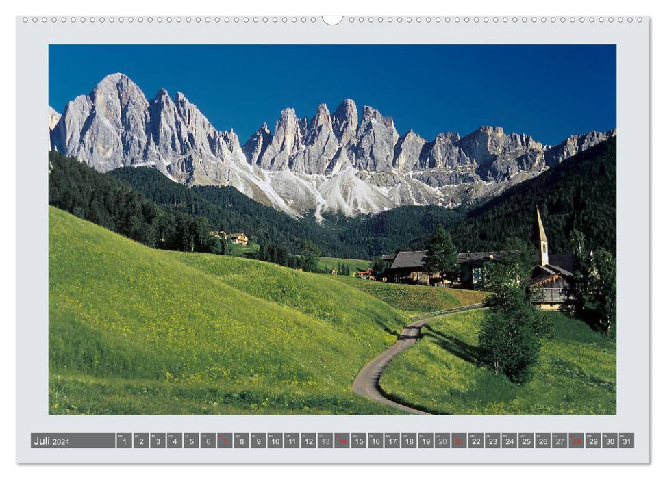 Merveilles faites de roche Les Dolomites (Calendrier mural CALVENDO Premium 2024) 
