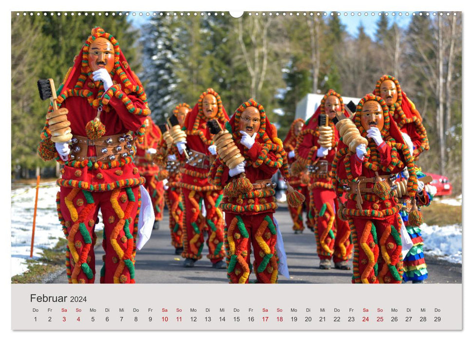 Narri 2024 photos du carnaval souabe-alémanique (calendrier mural CALVENDO 2024) 