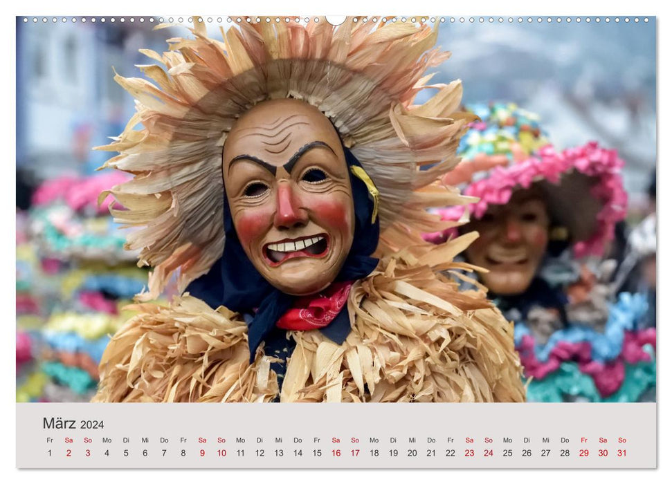 Narri 2024 photos du carnaval souabe-alémanique (calendrier mural CALVENDO 2024) 