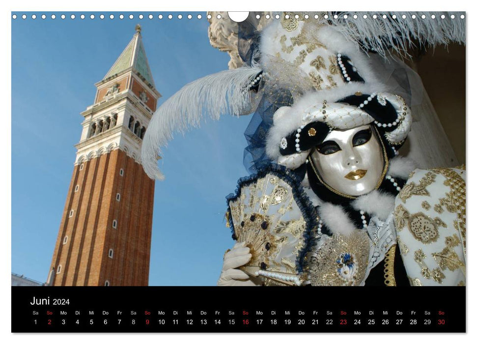 Magie des masques à Venise 2024 (Calendrier mural CALVENDO 2024) 