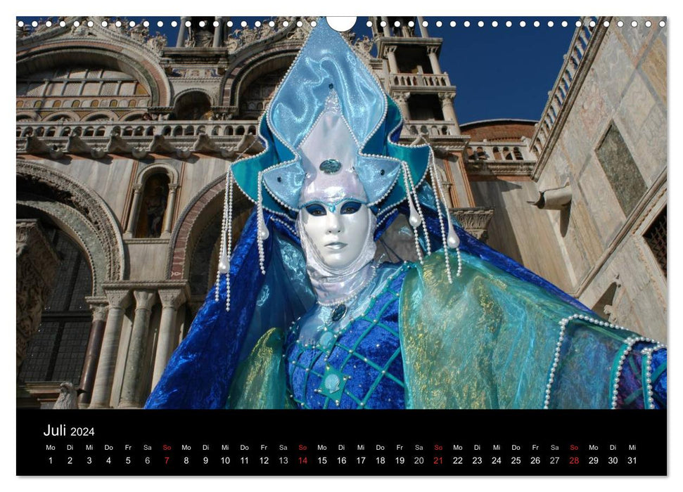 Maskenzauber in Venedig 2024 (CALVENDO Wandkalender 2024)