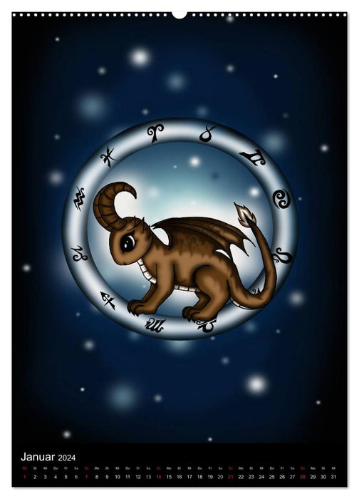 Drachen-Sternzeichen (CALVENDO Premium Wandkalender 2024)