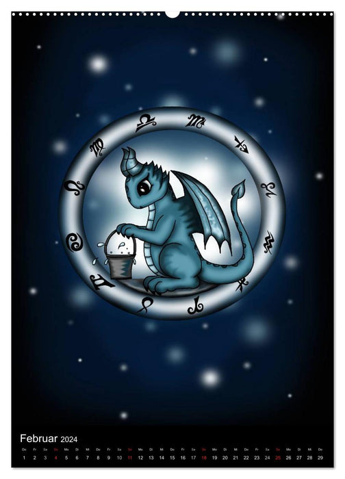 Signe du zodiaque dragon (Calvendo Premium Calendrier mural 2024) 