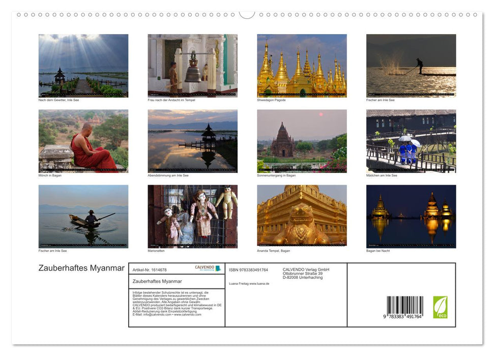 Myanmar magique (Calvendo Premium Calendrier mural 2024) 