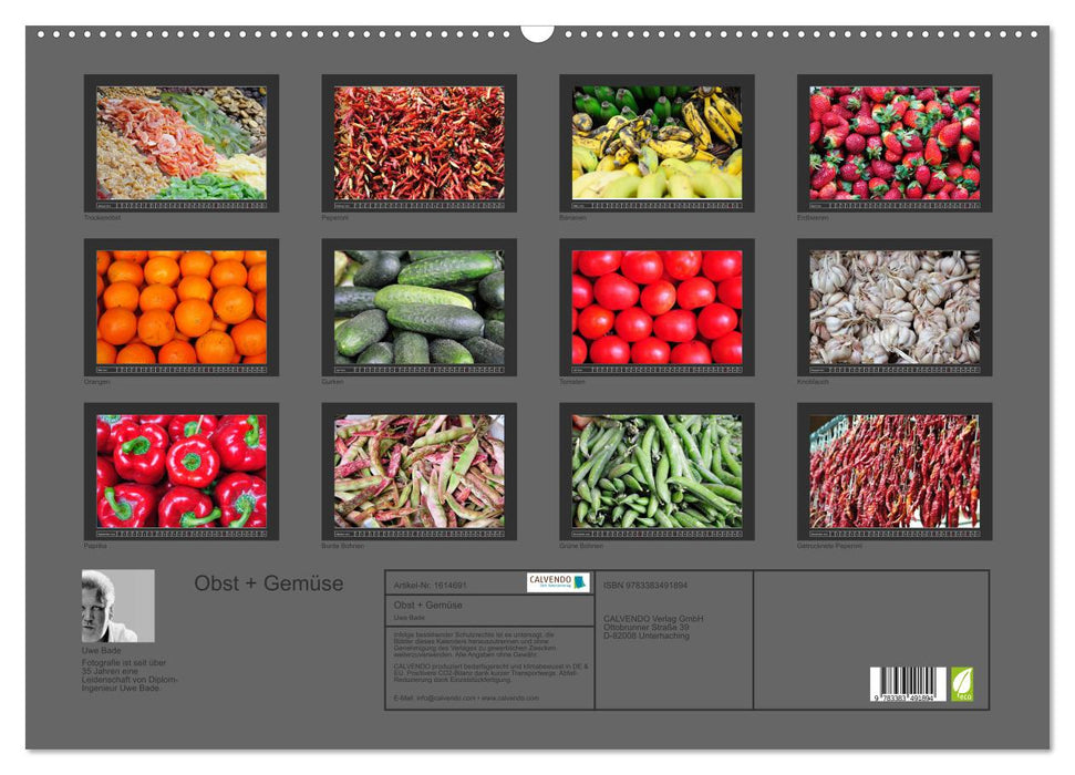 Fruit + Vegetables (CALVENDO wall calendar 2024) 