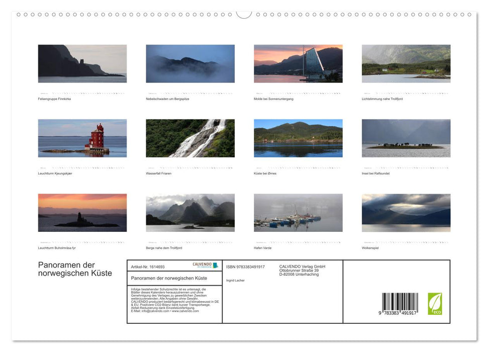 Panoramas de la côte norvégienne (Calendrier mural CALVENDO Premium 2024) 