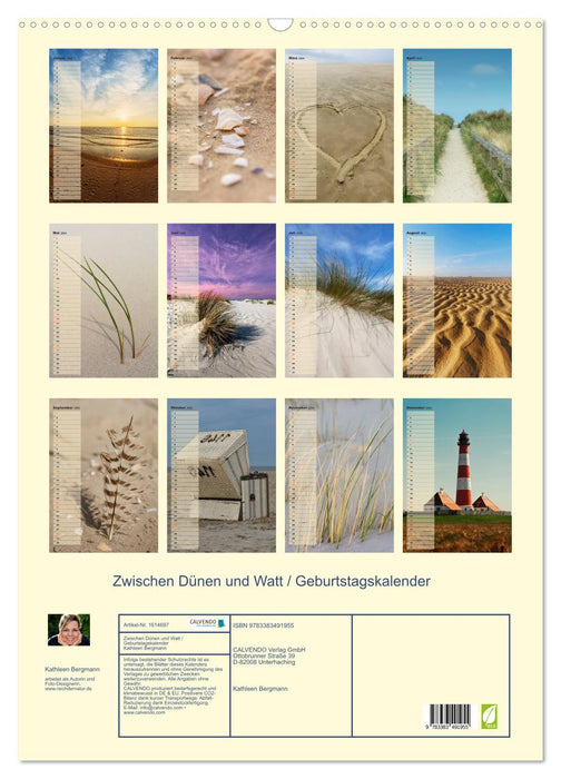 Between dunes and mudflats / birthday calendar (CALVENDO wall calendar 2024) 