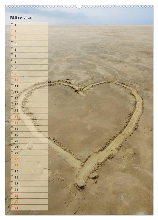 Between dunes and mudflats / birthday calendar (CALVENDO wall calendar 2024) 