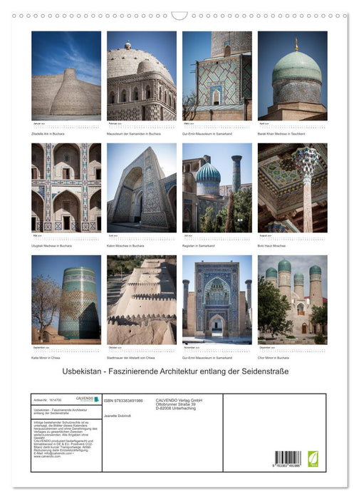 Uzbekistan - Fascinating architecture along the Silk Road (CALVENDO wall calendar 2024) 