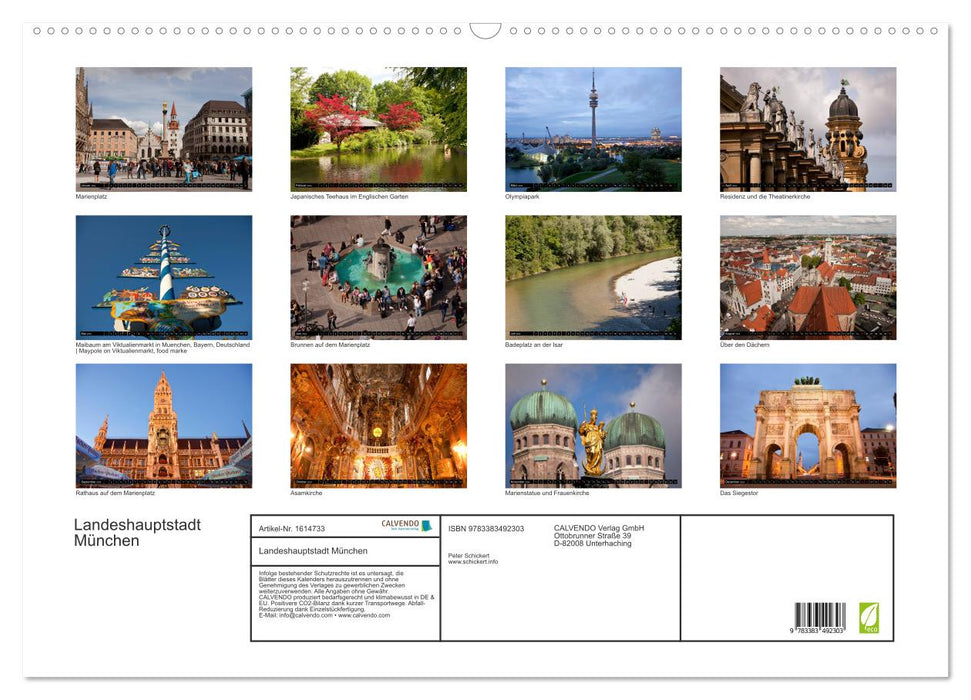 State capital Munich (CALVENDO wall calendar 2024) 