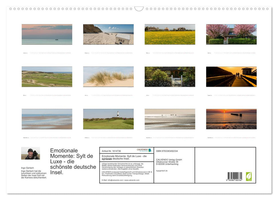 Moments d'émotion : Sylt de Luxe - la plus belle île allemande. (Calendrier mural CALVENDO 2024) 