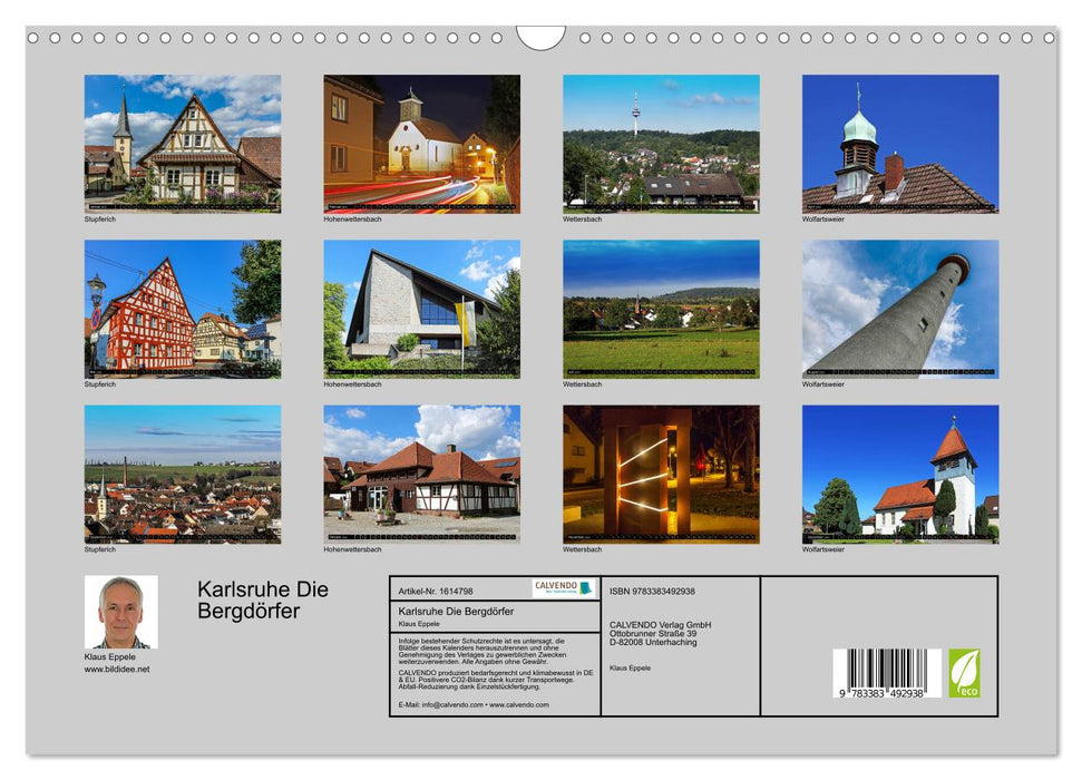 Karlsruhe - Die Bergdörfer (CALVENDO Wandkalender 2024)