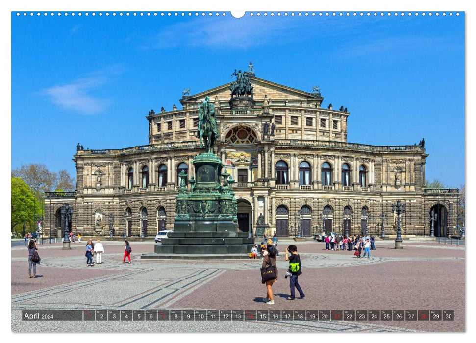 Dresde, une année sur l'Elbe (Calendrier mural CALVENDO Premium 2024) 